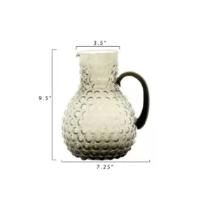 3R Studios 80 fl. oz. Smoked Glass Hobnail Pitcher