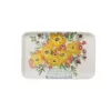 3R Studios 14.75 in. White Stoneware Rectangle Platter with Yellow Flowers