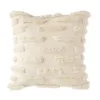 3R Studios White Fringe Embroidered 20 in. x 20 in. Throw Pillow