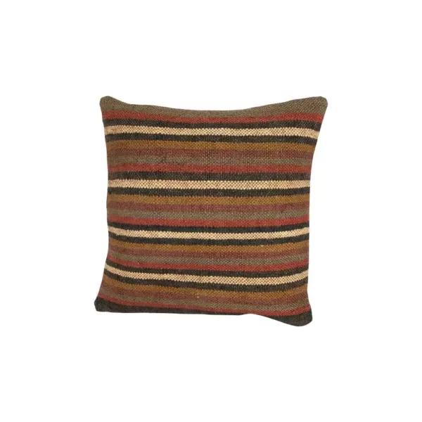 3R Studios Multicolor Striped Kilim Jute and Wool Blend 18 in. x 18 in. Throw Pillow