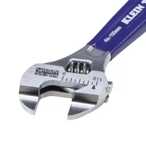 Klein Tools Slim-Jaw Adjustable Wrench, 4 in.