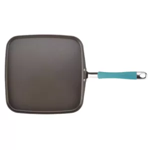 Rachael Ray Cucina 11 in. Hard-Anodized Aluminum Nonstick Griddle in Agave Blue and Gray