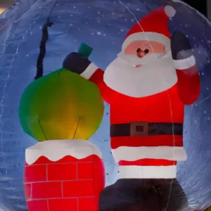 Airblown 5.5 ft. Projection Inflatable Snow flurry-Snow Globe Santa On The Rooftop Scene