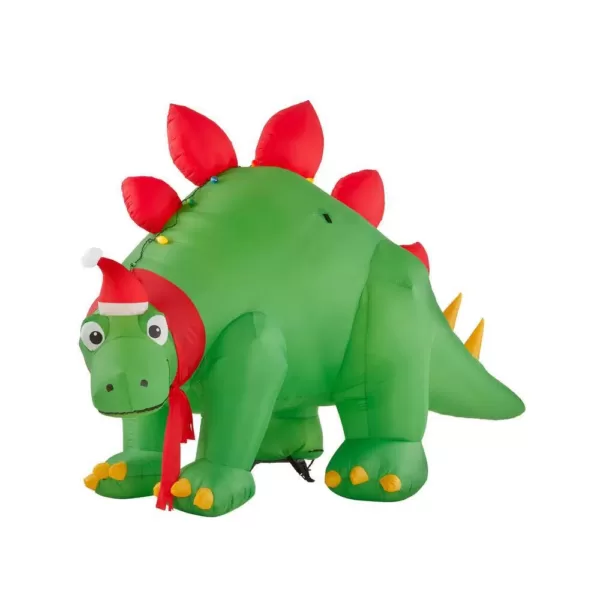 Airblown 5.7 ft. H Inflatable Holiday Stegosaurus with Santa Hat