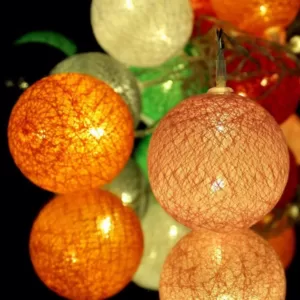 ALEKO 7 ft. 20-Light LED Multi-Color Cotton Balls String Light