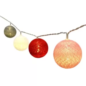 ALEKO 7 ft. 20-Light LED Multi-Color Cotton Balls String Light