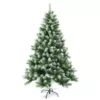 ALEKO 7 ft. Unlit Flocked Artificial Christmas Tree with Pine Cones