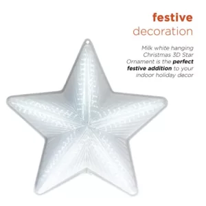 Alpine Corporation 19 in. Tall Christmas 3D Hanging Star Ornament Decoration with LED Lights