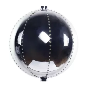 Alpine Corporation 13 in. Tall Multi-Color LED Lights Alpine Hanging Christmas Ball Ornament, Silver