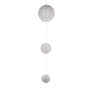 Alpine Corporation 37 in. Tall 3-Tier Christmas Ornaments With Chasing Blue and White LED Lights