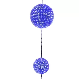 Alpine Corporation 37 in. Tall 3-Tier Christmas Ornaments With Chasing Blue and White LED Lights