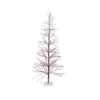 Alpine Corporation Indoor/Outdoor Artificial Flocked Christmas Tree with Warm White LED Lights, Brown