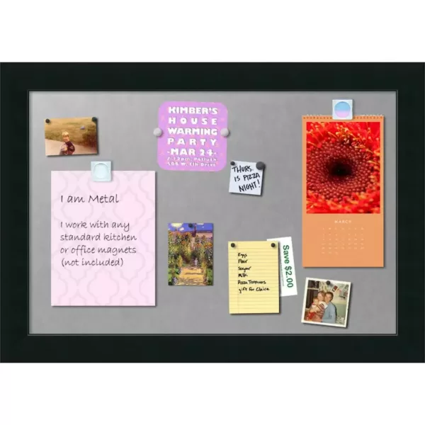 Amanti Art Corvino Black Wood 41 in. W x 29 in. H Framed Magnetic Board