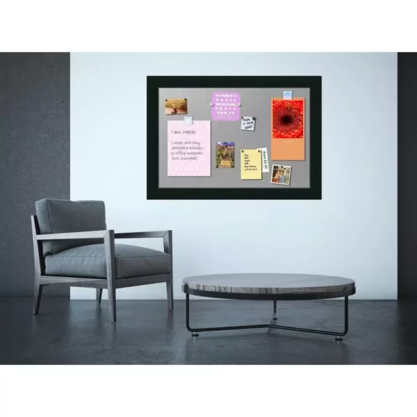 Amanti Art Corvino Black Wood 41 in. W x 29 in. H Framed Magnetic Board