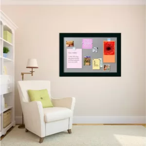 Amanti Art Corvino Black Wood 41 in. W x 29 in. H Framed Magnetic Board