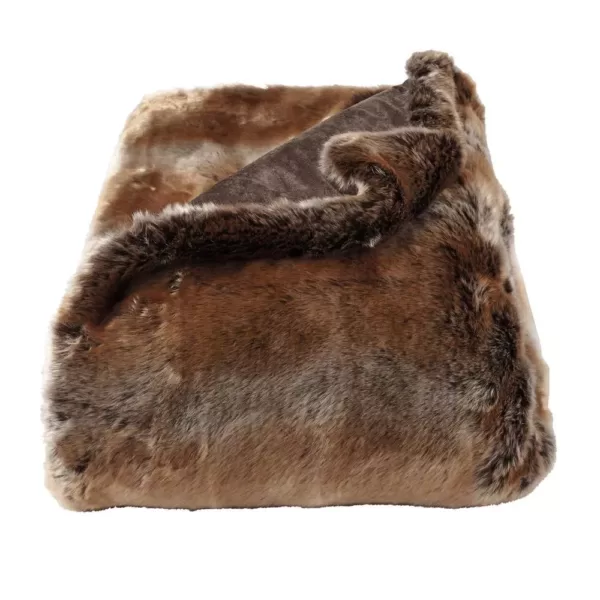 Lavish Home Oversized Premium Amber Brown Fashion Faux Marten Sable Hypoallergenic Throw Blanket