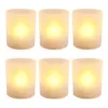 LUMABASE Flameless Votive Candles 2.25 in. Amber Plastic Frosted Holders (6 Count)