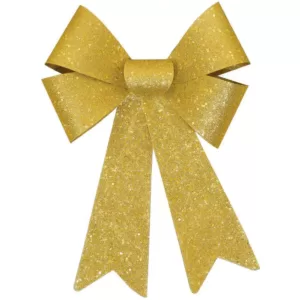 Amscan 13 in. Glitter Bow in Gold  (4-Pack)