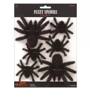 Amscan 3.75 in. Halloween Fuzzy Spiders Multi-Pack (3-Pack)