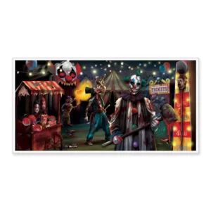 Amscan 33.5 in. x 65 in. Halloween Creepy Carnival Horizontal Banner (5-Pack)