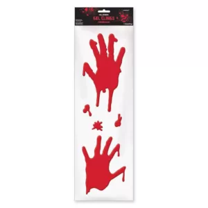 Amscan 21 in. x 6.5 in. Halloween Bloody Hands Gel Clings (4-Pack)