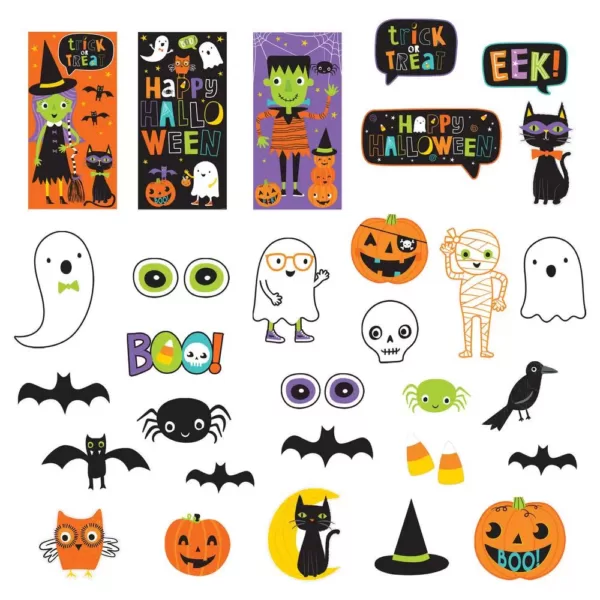 Amscan 65 in. Halloween Friends Mega Value Pack Scene Setters Wall Decorating Kit