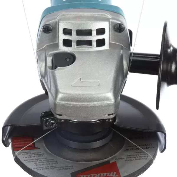 Makita 7.5 Amp Corded 4-1/2 in. Easy Wheel Change Compact Angle Grinder with Grinding Wheel, Wheel Guard and Side Handle