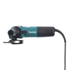 Makita 7.5 Amp Corded 4-1/2 in. Easy Wheel Change Compact Angle Grinder with Grinding Wheel, Wheel Guard and Side Handle