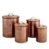 Old Dutch 4-Piece, Avignon Antique Copper Etched Canister Set