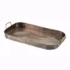 Old Dutch 18 in. x 10.5 in. x 1.75 in. Oblong Antique Copper Tray with Cast Brass Handles