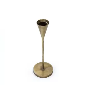 Zentique Upturned Cone Antique Gold Small Candle Holder