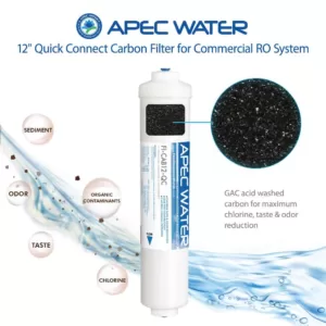 APEC Water Systems 12 in. Commercial Grade Inline Carbon Post-Filter with 3/8 in. Output for Light Commercial Reverse Osmosis System