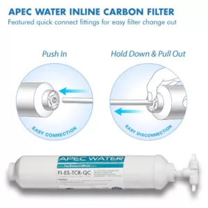 APEC Water Systems Essence In-line Carbon Replacement Water Filter Cartridge 10 in. with 1/4 in. Quick Connect