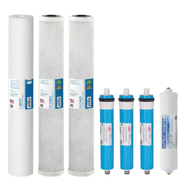 APEC Water Systems Ultimate Complete Replacement Filters for 240 GPD Premium Commercial Grade Reverse Osmosis System Complete with Membrane