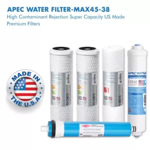 APEC Water Systems Ultimate High Flow w/Upgraded 3/8 in. Output Reverse Osmosis System 50 GPD Stage 1-5 Replacement Water Filter Cartridge