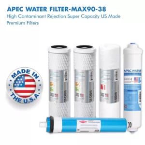 APEC Water Systems ULTIMATE Complete Replacement Filter Set for 90 GPD Reverse Osmosis System with Upgraded 3/8