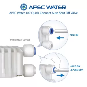 APEC Water Systems Auto Shut Off Valve with 1/4 in. Quick Connect for Reverse Osmosis Water Filtration System