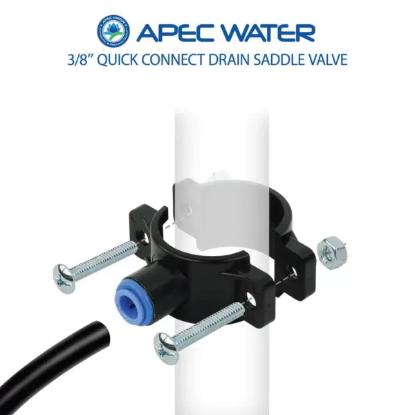 APEC Water Systems Drain Saddle Clamp with Quick-Connect Fitting for 3/8 in. Tubing