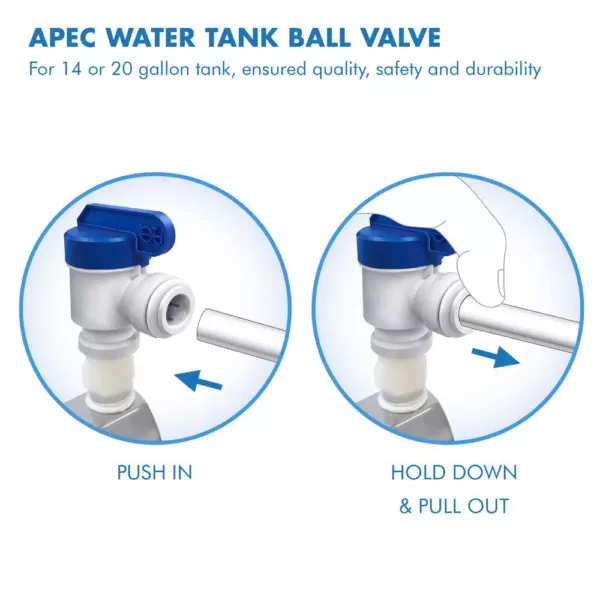 APEC Water Systems Tank Ball Valve 3/4 in. NPTF 3/8 in. Output for Reverse Osmosis Storage Tank (Upgraded System with 14/20 Gal. Tank)