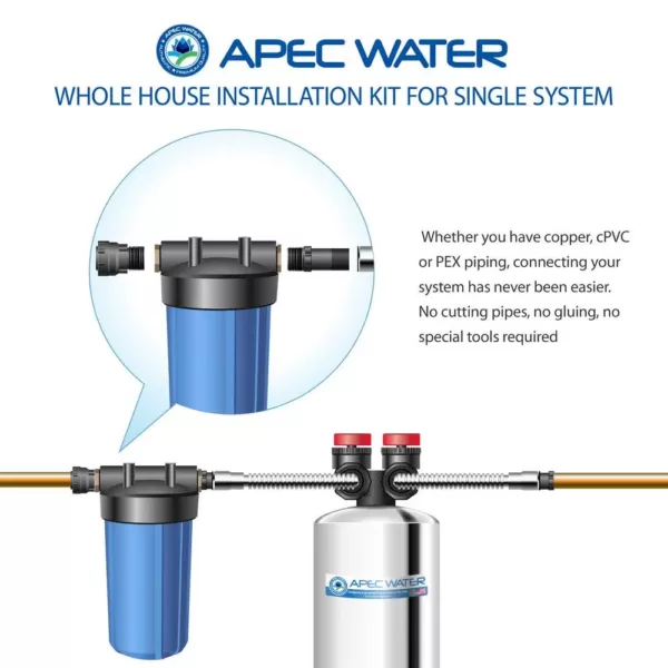 APEC Water Systems APEC Whole House System Single Tank Installation Kit for Water Filter or Water Softener System