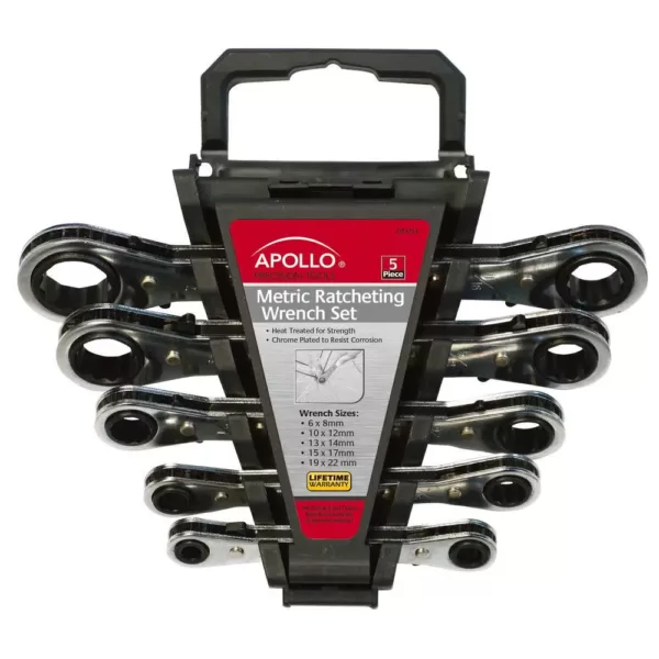 Apollo Metric Ratcheting Wrench Set (5-Piece)