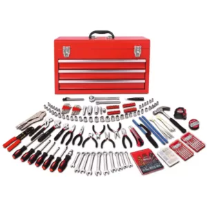 Apollo All Purpose Mechanics Tool Kit in 3-Drawer Steel Tool Box (300-Piece)