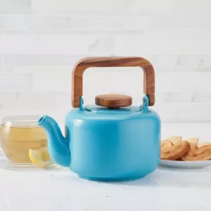 BonJour Ceramic Coffee and Tea 4-Cup Ceramic Teapot with Infuser, Aqua