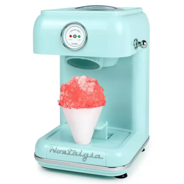 Nostalgia 30 W Aqua Blue Snow Cone Maker with Retro Design