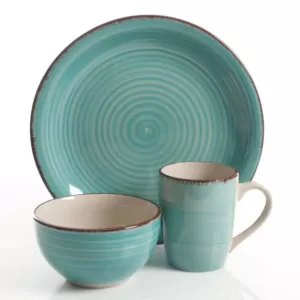 Gibson Home Color Vibes 12-Piece Casual Assorted Colors Stoneware Dinnerware Set (Service for 4)