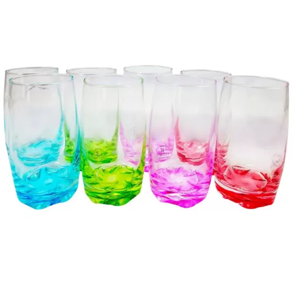 Gibson Home Karissa 8-Piece Assorted Colors Glass Tumbler Set