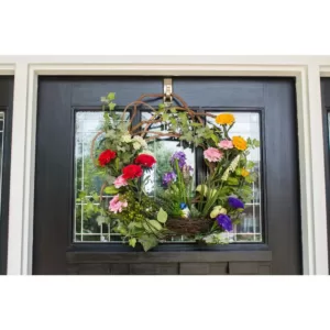 Nearly Natural 22 in. Spring Floral Wreath