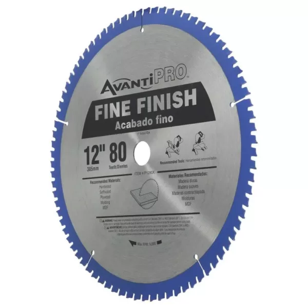 Avanti Pro 12 in. x 80-Teeth Fine Finish Saw Blade (2-Pack)