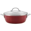 Ayesha Curry Home Collection 7.5 qt. Aluminum Nonstick Stock Pot in Sienna Red with Glass Lid