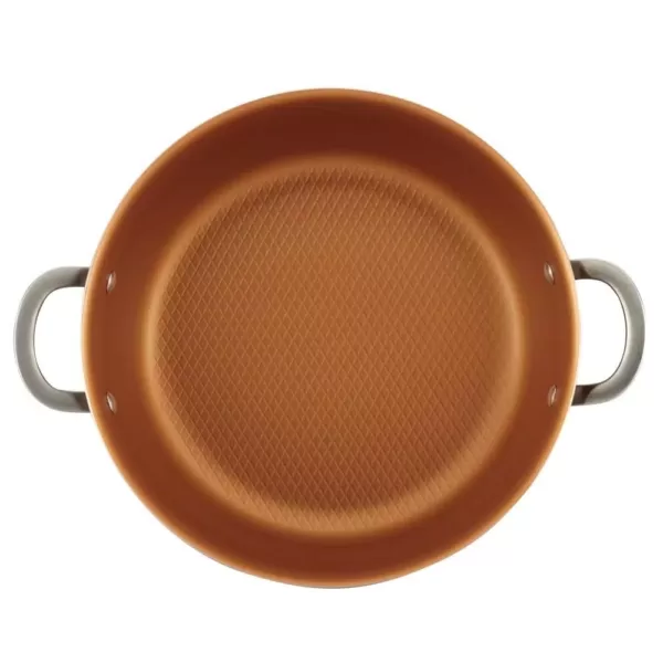 Ayesha Curry Home Collection 7.5 qt. Aluminum Nonstick Stock Pot in Brown Sugar with Glass Lid